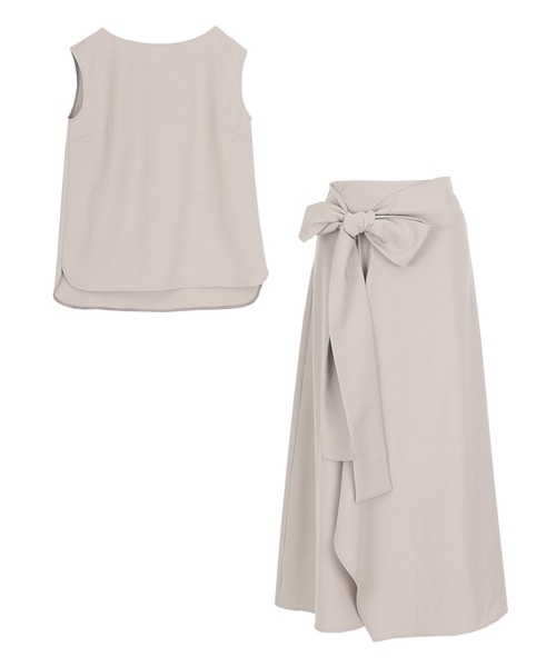 UR'S(ユアーズ)の「トップス×ラップスカートセットアップ(セットアップ・レディース・モカ/アイボリー・L/M/S)」の15枚目の写真