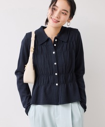 VIS（ビス）の「ギャザーニットカーデ（カーディガン/ボレロ）」