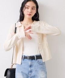 VIS（ビス）の「ギャザーニットカーデ（カーディガン/ボレロ）」