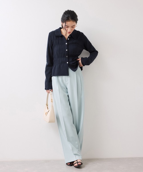 VIS（ビス）の「ギャザーニットカーデ（カーディガン/ボレロ・レディース・ネイビー/オフホワイト/ピンク・FREE）」の20枚目の写真