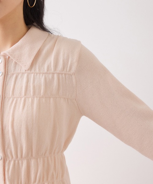 VIS（ビス）の「ギャザーニットカーデ（カーディガン/ボレロ・レディース・ネイビー/オフホワイト/ピンク・FREE）」の12枚目の写真