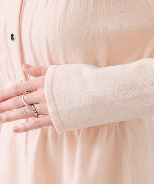 VIS（ビス）の「ギャザーニットカーデ（カーディガン/ボレロ・レディース・ネイビー/オフホワイト/ピンク・FREE）」の10枚目の写真