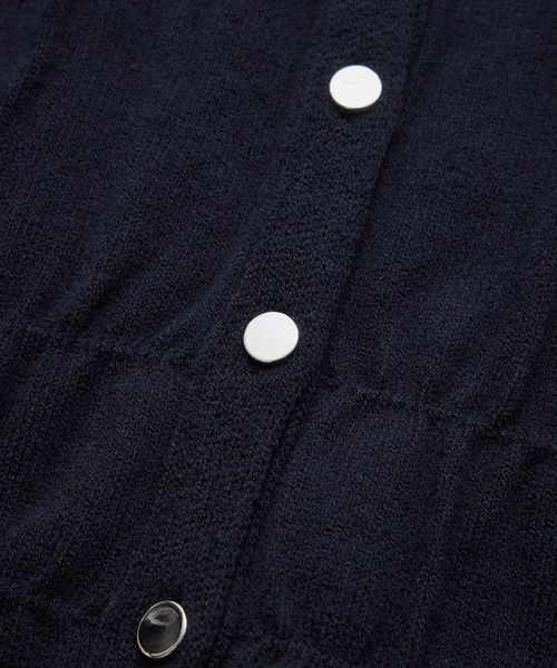 VIS（ビス）の「ギャザーニットカーデ（カーディガン/ボレロ・レディース・ネイビー/オフホワイト/ピンク・FREE）」の5枚目の写真