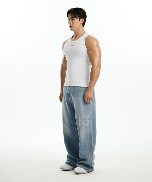 BORN TO WIN（ボーントゥウィン）の「B PENDANT RIBBED SLEEVELESS [WHITE]（Tシャツ/カットソー・メンズ・その他・1/2/3/4）」の4枚目の写真