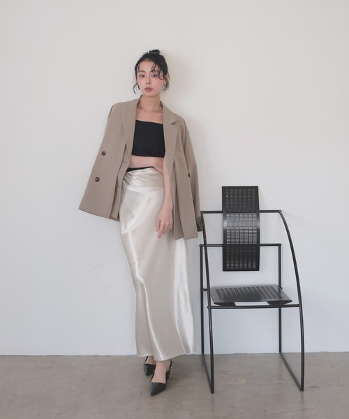 LIAN（リアン）の「レイヤードデザインテーラードジャケット（テーラードジャケット・レディース・チャコールグレー/ブラック/グレイッシュベージュ/モカ・FREE）」の10枚目の写真