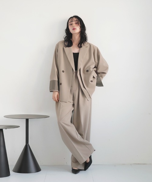 LIAN（リアン）の「レイヤードデザインテーラードジャケット（テーラードジャケット・レディース・チャコールグレー/ブラック/グレイッシュベージュ/モカ・FREE）」の13枚目の写真