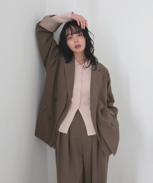 LIAN（リアン）の「レイヤードデザインテーラードジャケット（テーラードジャケット・レディース・チャコールグレー/ブラック/グレイッシュベージュ/モカ・FREE）」の16枚目の写真