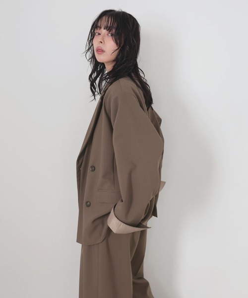 LIAN（リアン）の「レイヤードデザインテーラードジャケット（テーラードジャケット・レディース・チャコールグレー/ブラック/グレイッシュベージュ/モカ・FREE）」の20枚目の写真