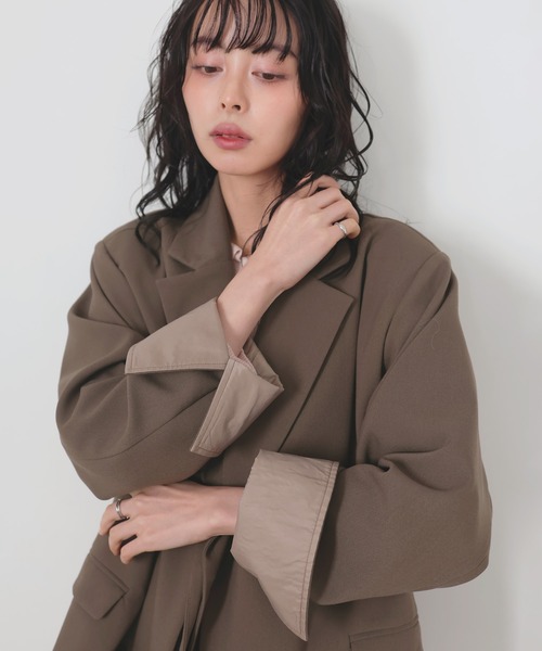 LIAN（リアン）の「レイヤードデザインテーラードジャケット（テーラードジャケット・レディース・チャコールグレー/ブラック/グレイッシュベージュ/モカ・FREE）」の21枚目の写真