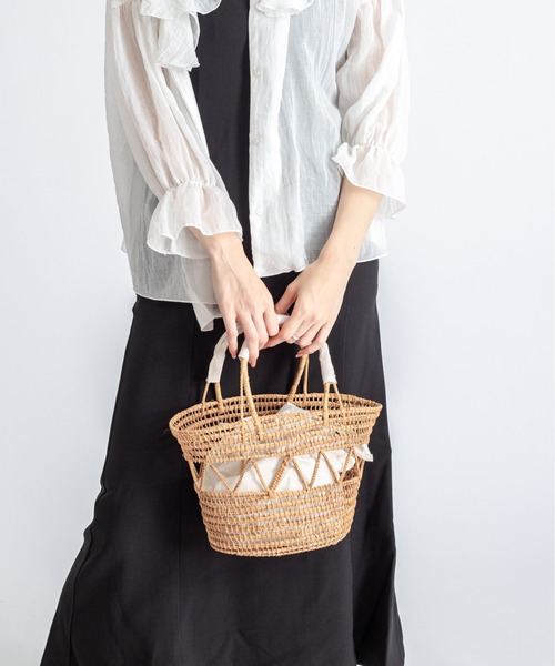 TARANGO（タランゴ）の「【TARANGO】手編み　インナー付き　かごバッグ　ハンドバッグ（かごバッグ・レディース・ナチュラル・FREE）」の9枚目の写真