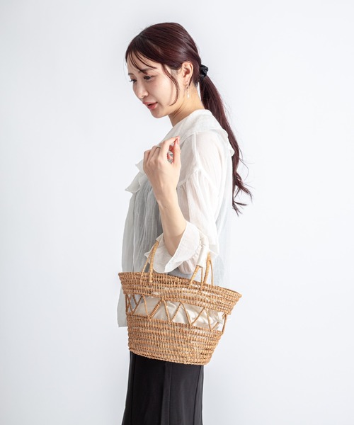 TARANGO（タランゴ）の「【TARANGO】手編み　インナー付き　かごバッグ　ハンドバッグ（かごバッグ・レディース・ナチュラル・FREE）」の7枚目の写真