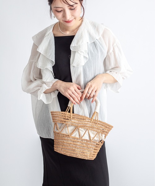 TARANGO（タランゴ）の「【TARANGO】手編み　インナー付き　かごバッグ　ハンドバッグ（かごバッグ・レディース・ナチュラル・FREE）」の8枚目の写真