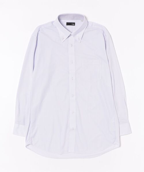 TAKA-Q(タカキュー)の「ワイシャツ メンズ ストレッチ 吸水速乾 ノンアイロン ボタンダウン 長袖 ビジネス ドレス NEWスタンダードフィット(ビジネスシャツ・メンズ・パープル・首回り43cm-裄丈82cm/首回り45cm-裄丈86cm/首回り39cm-裄丈84cm/首回り41cm-裄丈82cm/首回り41cm-裄丈86cm/首回り37cm-裄丈80cm/首回り39cm-裄丈80cm/首回り43cm-裄丈86cm)」の2枚目の写真