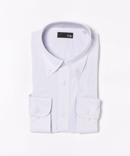 TAKA-Q(タカキュー)の「ワイシャツ メンズ ストレッチ 吸水速乾 ノンアイロン ボタンダウン 長袖 ビジネス ドレス NEWスタンダードフィット(ビジネスシャツ・メンズ・パープル・首回り43cm-裄丈82cm/首回り45cm-裄丈86cm/首回り39cm-裄丈84cm/首回り41cm-裄丈82cm/首回り41cm-裄丈86cm/首回り37cm-裄丈80cm/首回り39cm-裄丈80cm/首回り43cm-裄丈86cm)」の4枚目の写真