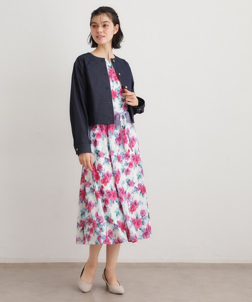 LAURA ASHLEY（ローラアシュレイ）の「【洗える／同柄アイテムあり】フリーサム ヘイズ柄ワンピース（ワンピース・レディース・ホワイト系3/ブルー系5・38/40）」の5枚目の写真