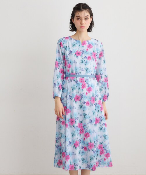 LAURA ASHLEY（ローラアシュレイ）の「【洗える／同柄アイテムあり】フリーサム ヘイズ柄ワンピース（ワンピース・レディース・ホワイト系3/ブルー系5・38/40）」の7枚目の写真