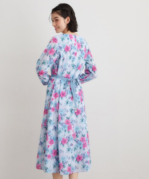 LAURA ASHLEY（ローラアシュレイ）の「【洗える／同柄アイテムあり】フリーサム ヘイズ柄ワンピース（ワンピース・レディース・ホワイト系3/ブルー系5・38/40）」の8枚目の写真