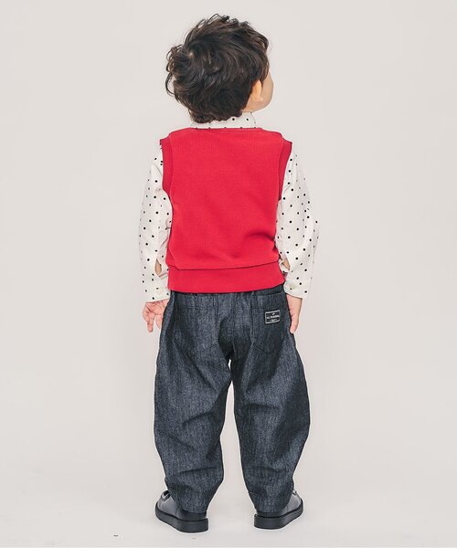apres les cours（アプレレクール）の「バレルレッグタックパンツ（その他パンツ・キッズ・ベージュ/ブルー/ブラック・130/120/110/100/90/80）」の5枚目の写真