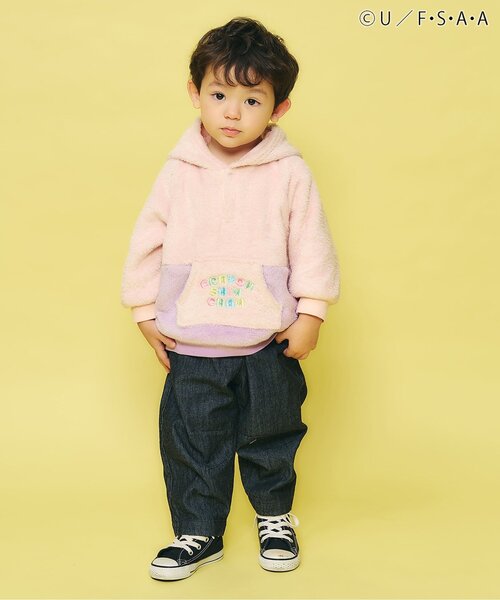 apres les cours（アプレレクール）の「バレルレッグタックパンツ（その他パンツ・キッズ・ベージュ/ブルー/ブラック・130/120/110/100/90/80）」の7枚目の写真