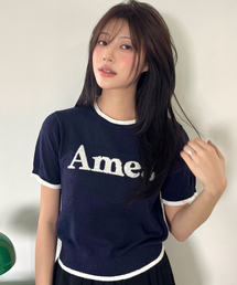 AMESWORLDWIDE | BASIC LOGO KNIT NAVY(ニット/セーター)