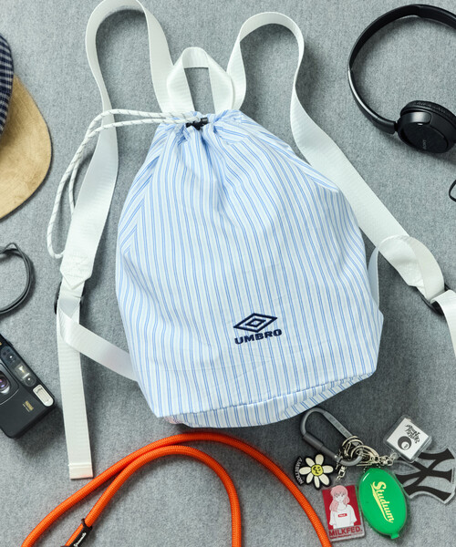 UMBRO（アンブロ）の「UMBRO/アンブロ SP Packable Mini Bag/別注 チェック＆ストライプ パッカブル ミニバッグ（バックパック/リュック・メンズ・ホワイト/ブラック/ネイビー/ブルー/グリーン・ONE SIZE）」の6枚目の写真