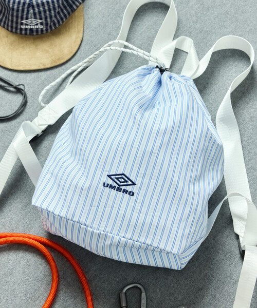 UMBRO（アンブロ）の「UMBRO/アンブロ SP Packable Mini Bag/別注 チェック＆ストライプ パッカブル ミニバッグ（バックパック/リュック・メンズ・ホワイト/ブラック/ネイビー/ブルー/グリーン・ONE SIZE）」の7枚目の写真