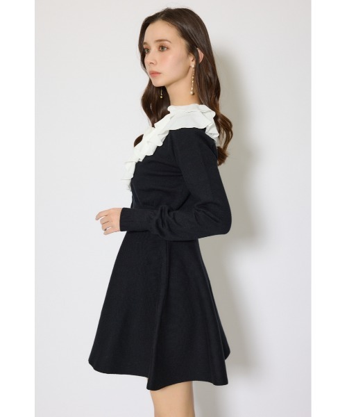 rienda(リエンダ)の「フリルカラーニットカーディガンセットワンピース 春服(シャツワンピース・レディース・ピンク/グレー/ブラック・FREE)」の9枚目の写真