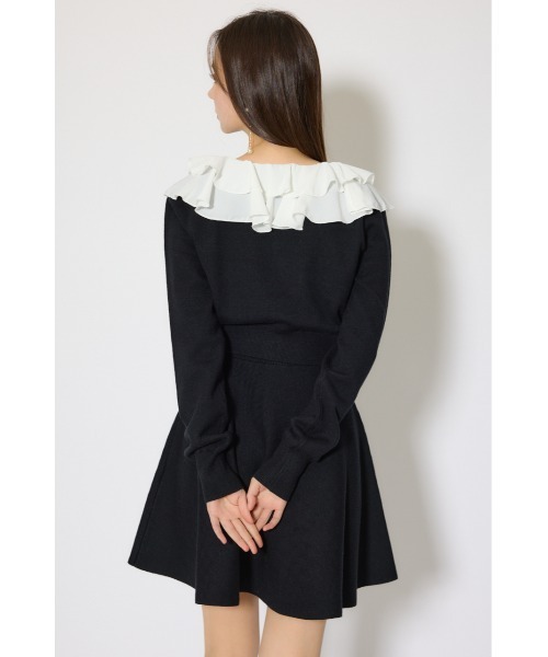 rienda(リエンダ)の「フリルカラーニットカーディガンセットワンピース 春服(シャツワンピース・レディース・ピンク/グレー/ブラック・FREE)」の10枚目の写真