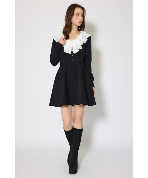 rienda(リエンダ)の「フリルカラーニットカーディガンセットワンピース 春服(シャツワンピース・レディース・ピンク/グレー/ブラック・FREE)」の11枚目の写真