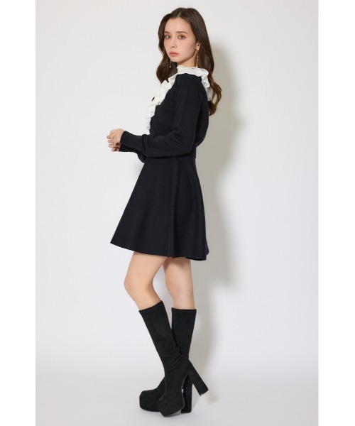 rienda(リエンダ)の「フリルカラーニットカーディガンセットワンピース 春服(シャツワンピース・レディース・ピンク/グレー/ブラック・FREE)」の12枚目の写真