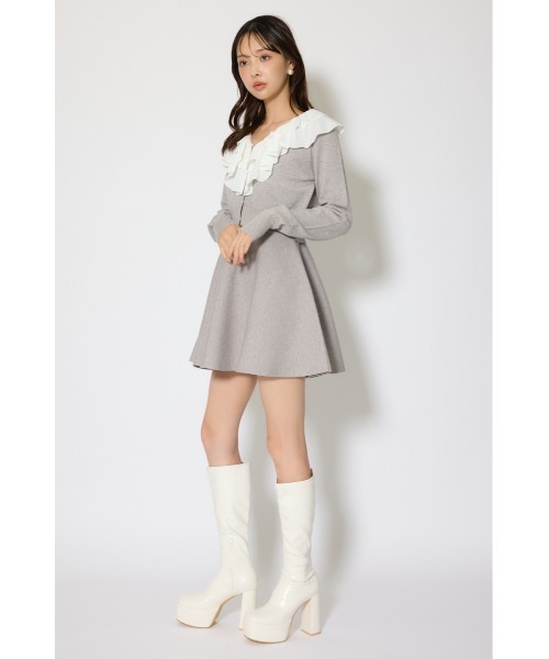 rienda(リエンダ)の「フリルカラーニットカーディガンセットワンピース 春服(シャツワンピース・レディース・ピンク/グレー/ブラック・FREE)」の19枚目の写真