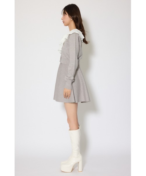 rienda(リエンダ)の「フリルカラーニットカーディガンセットワンピース 春服(シャツワンピース・レディース・ピンク/グレー/ブラック・FREE)」の22枚目の写真