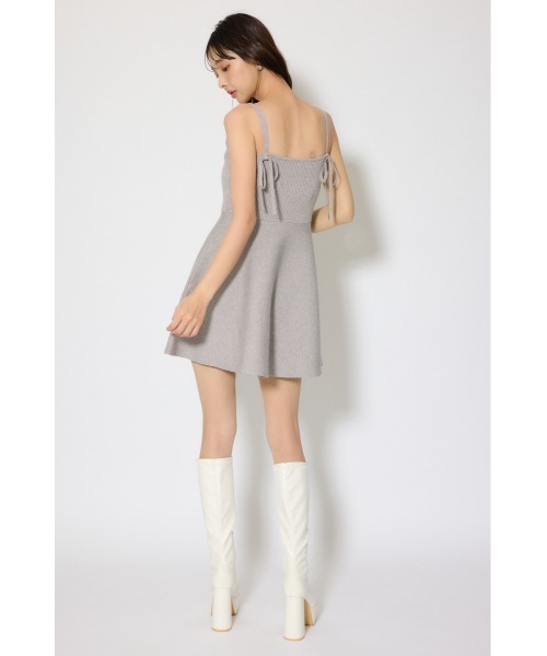 フリルカラーニットカーディガンセットワンピース 春服（シャツ
