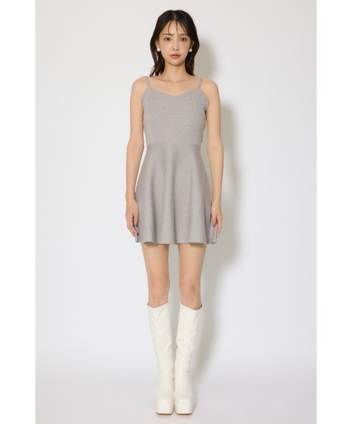 フリルカラーニットカーディガンセットワンピース 春服（シャツ