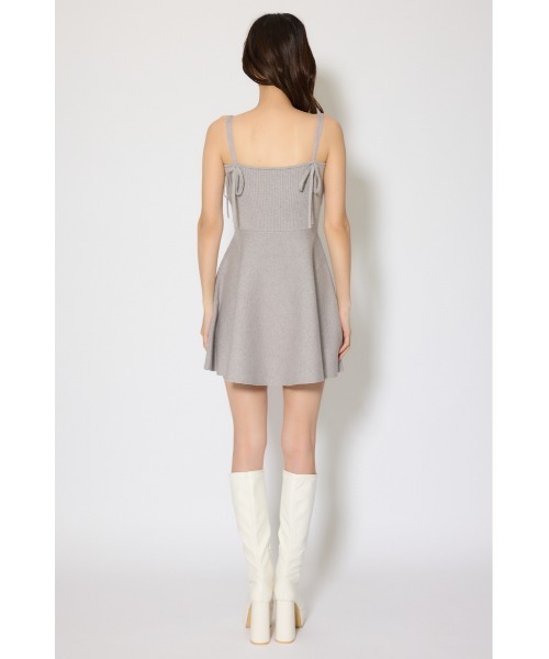 フリルカラーニットカーディガンセットワンピース 春服（シャツ
