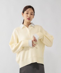 GLOBAL WORK | シャツカラードッキングニット/640405(ニット/セーター)