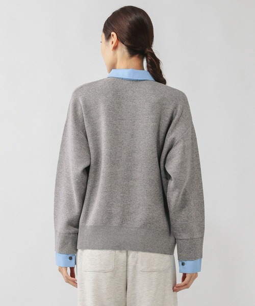 GLOBAL WORK（グローバルワーク）の「シャツカラードッキングニット/640405（ニット/セーター・レディース・ライトグレー/オフホワイト・MEDIUM/LARGE）」の14枚目の写真