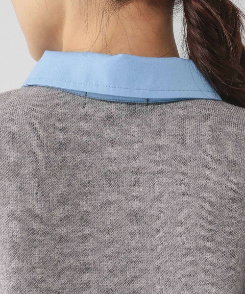 GLOBAL WORK（グローバルワーク）の「シャツカラードッキングニット/640405（ニット/セーター・レディース・ライトグレー/オフホワイト・MEDIUM/LARGE）」の16枚目の写真