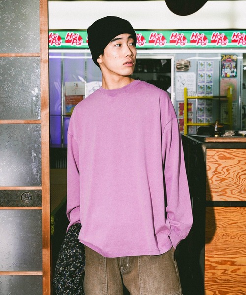 niko and...（ニコアンド）の「USAコットン無地ロンT（Tシャツ/カットソー・メンズ・チャコール/オフホワイト/ピンク/サックスブルー・MEDIUM/LARGE）」の4枚目の写真