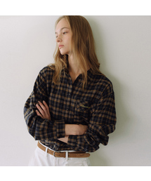 Flap pocket check shirt