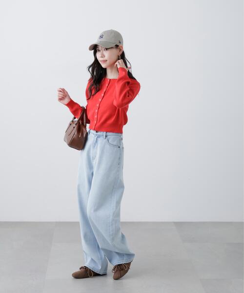 FREE'S MART（フリーズマート）の「◆リングドットボタンクルーネックニットカーディガン（ニット/セーター・レディース・ワンウォッシュ/グレー/レッド/ホワイト系その他・FREE）」の19枚目の写真