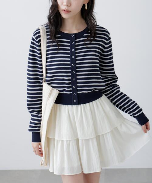 FREE'S MART（フリーズマート）の「◆リングドットボタンクルーネックニットカーディガン（ニット/セーター・レディース・ワンウォッシュ/グレー/レッド/ホワイト系その他・FREE）」の14枚目の写真