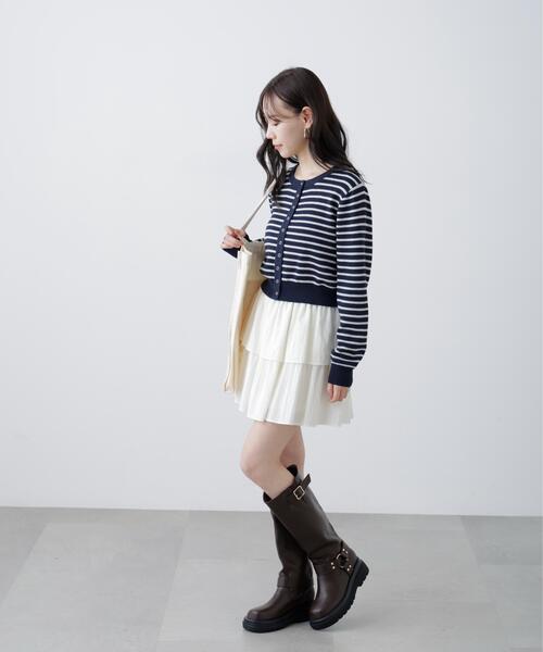 FREE'S MART（フリーズマート）の「◆リングドットボタンクルーネックニットカーディガン（ニット/セーター・レディース・ワンウォッシュ/グレー/レッド/ホワイト系その他・FREE）」の12枚目の写真