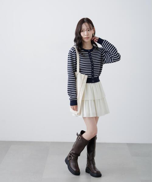 FREE'S MART（フリーズマート）の「◆リングドットボタンクルーネックニットカーディガン（ニット/セーター・レディース・ワンウォッシュ/グレー/レッド/ホワイト系その他・FREE）」の10枚目の写真