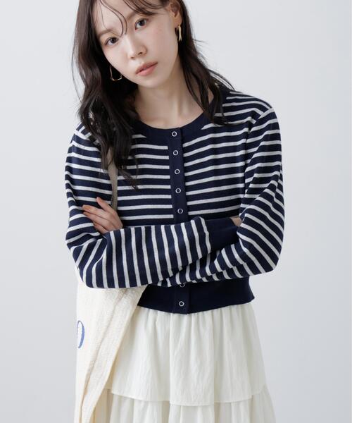 FREE'S MART（フリーズマート）の「◆リングドットボタンクルーネックニットカーディガン（ニット/セーター・レディース・ワンウォッシュ/グレー/レッド/ホワイト系その他・FREE）」の9枚目の写真