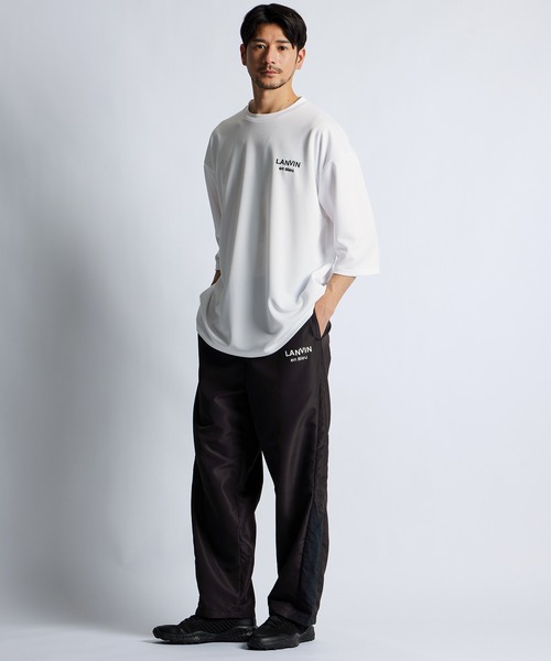 LANVIN en Bleu（ランバンオンブルー）の「吸水速乾 メッシュ 7分袖Tシャツ（Tシャツ/カットソー・メンズ・ホワイト/ブラック・52/50/48）」の6枚目の写真