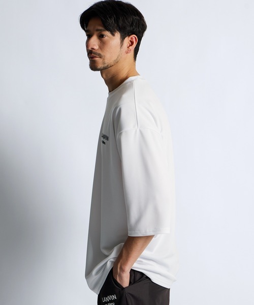 LANVIN en Bleu（ランバンオンブルー）の「吸水速乾 メッシュ 7分袖Tシャツ（Tシャツ/カットソー・メンズ・ホワイト/ブラック・52/50/48）」の7枚目の写真