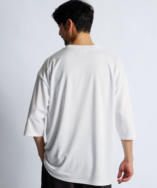 LANVIN en Bleu（ランバンオンブルー）の「吸水速乾 メッシュ 7分袖Tシャツ（Tシャツ/カットソー・メンズ・ホワイト/ブラック・52/50/48）」の8枚目の写真