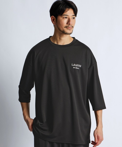 LANVIN en Bleu（ランバンオンブルー）の「吸水速乾 メッシュ 7分袖Tシャツ（Tシャツ/カットソー・メンズ・ホワイト/ブラック・52/50/48）」の3枚目の写真