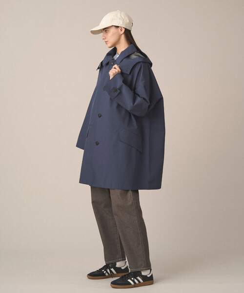 Women's 3-Layer Cloth Hooded Balmacaan Coat（ステンカラーコート
